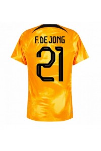 Nederland Frenkie de Jong #21 Voetbaltruitje Thuis tenue WK 2022 Korte Mouw